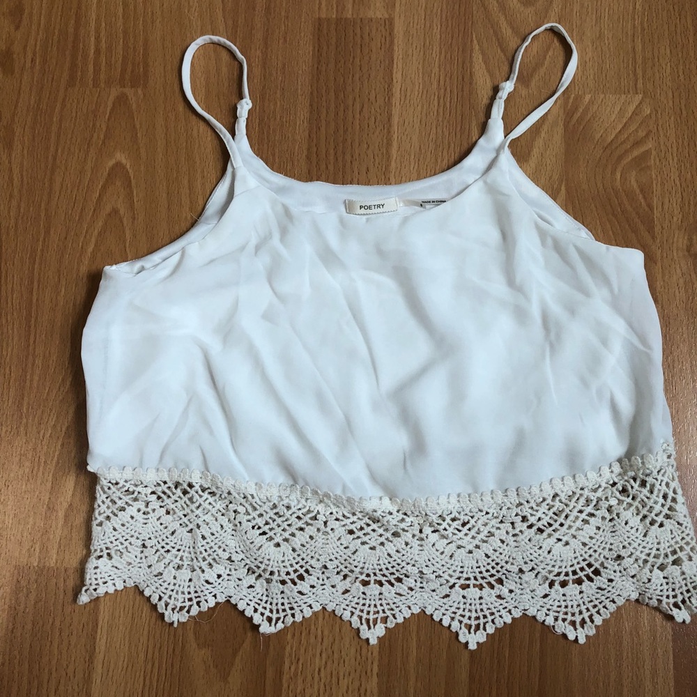 Boho style white crop top